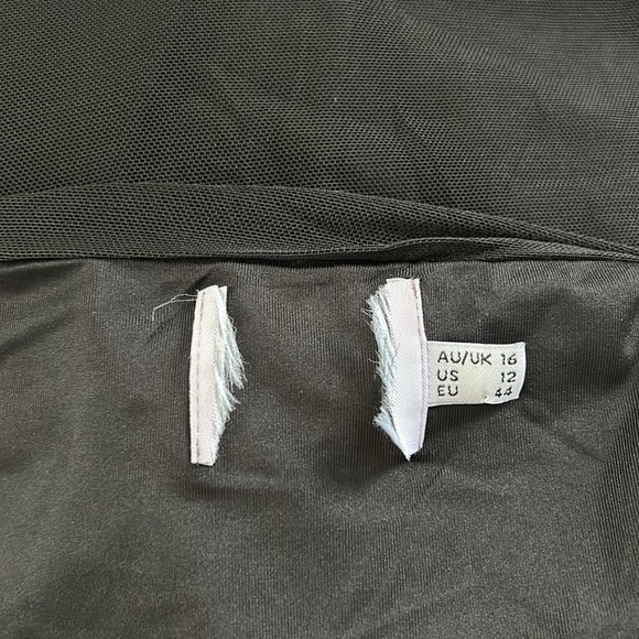 Princess Polly Charvi Black Mesh Long Sleeve Square Neck Ruched Mini Dress - Picture 10 of 11